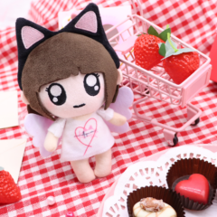 猫耳な～ちゃん 様「猫耳ちゃん」羽つき ぬいぐるみボールチェーン